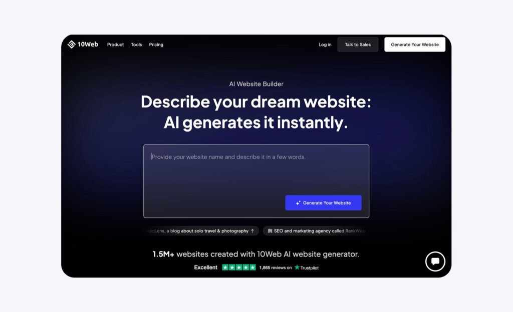 10web ai website maker