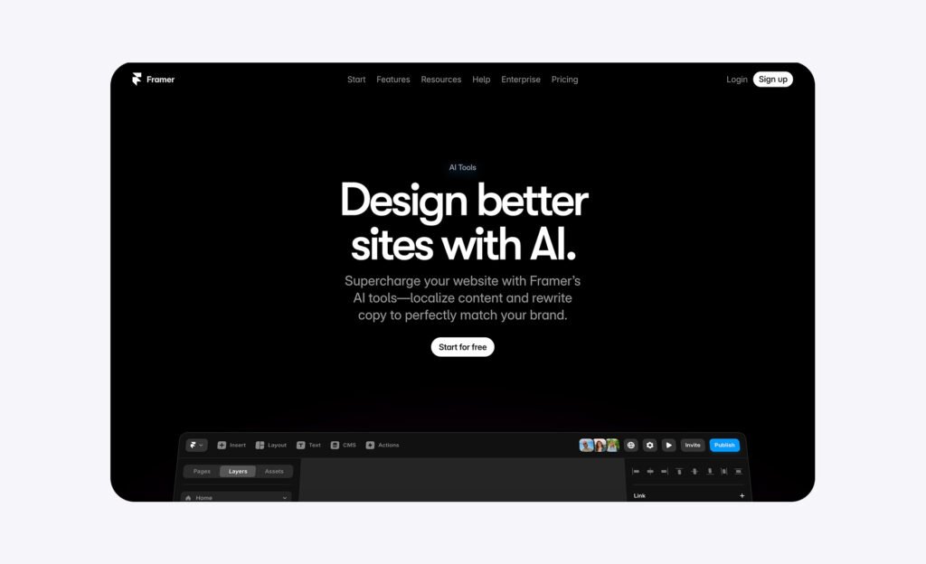 framer ai website maker