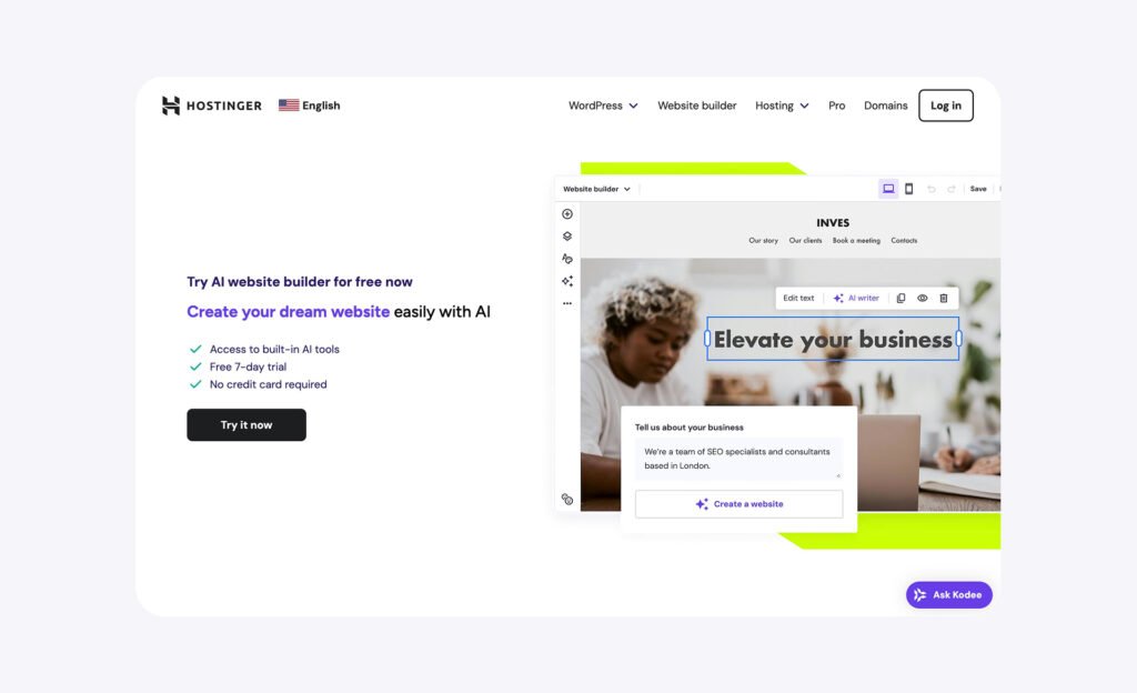 hostinger ai website maker