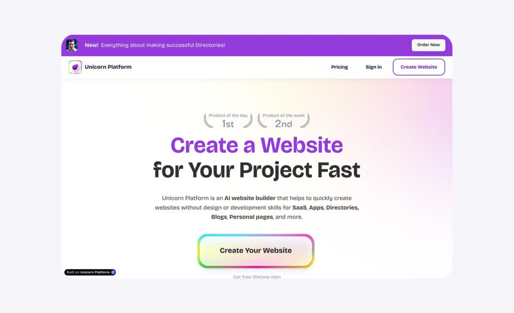 unicorn platform ai website maker